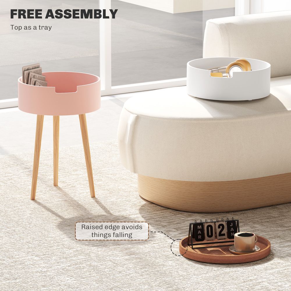 3-Tier Round Side Table with Storage