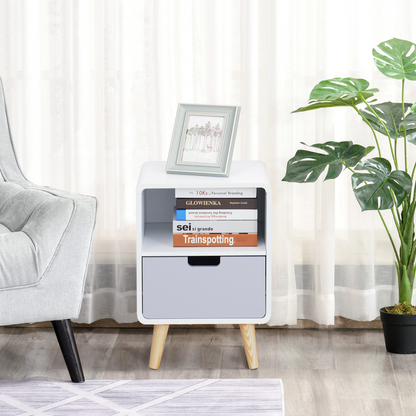 Scandinavian Nordic Style Bedside Table End Nightstand Lamp Desk With Drawer