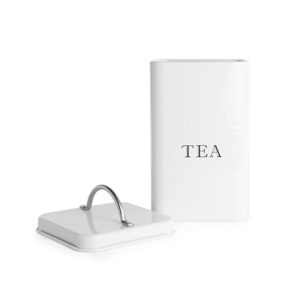 Stainless Steel Tea, Coffee & Sugar Canisters White | M&W