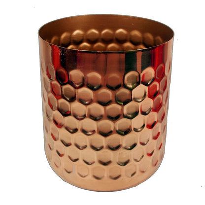 Honeycomb Metal Planter - Copper - 18cm x 15.5cm