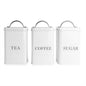 Stainless Steel Tea, Coffee & Sugar Canisters White | M&W