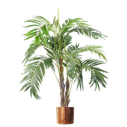 Artificial Palm Tree and Copper Metal Planter