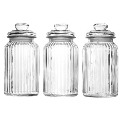 Vintage Airtight Glass Jars 1300ml - Set of 3 | M&W