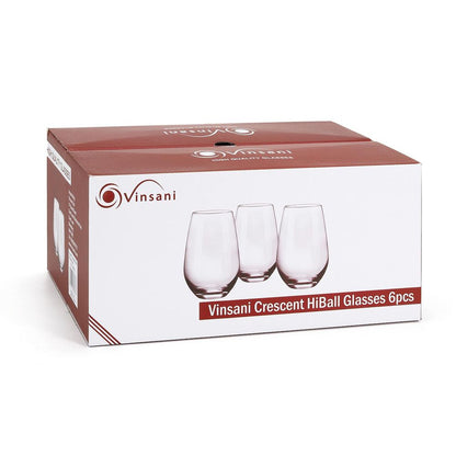 Vinsani Crescent HiBall Glasses 6pcs 0000111