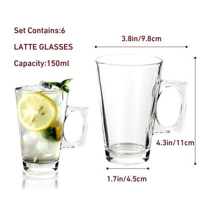 Vinsani Latte Glasses 6pcs 0006556