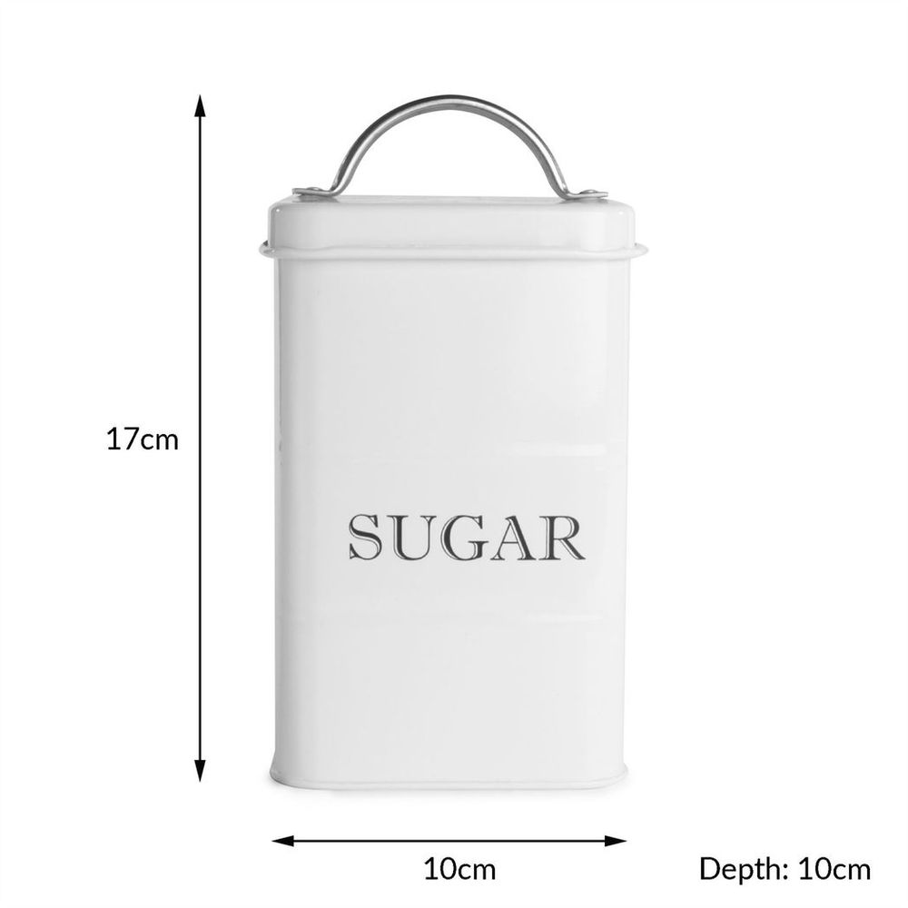 Stainless Steel Tea, Coffee & Sugar Canisters White | M&W