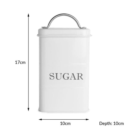 Stainless Steel Tea, Coffee & Sugar Canisters White | M&W